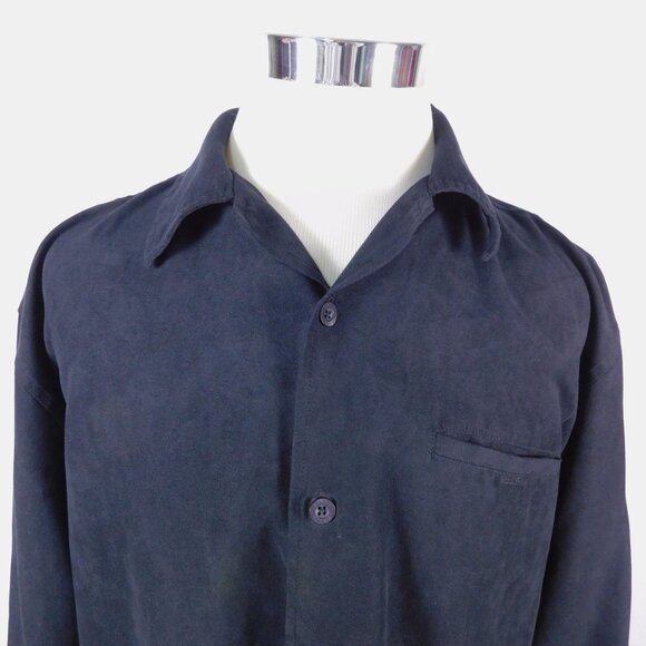 Bazzi Black Suede-Like Shirt XL - Mens Long Sleeve - Excellent - Picture 3 of 11